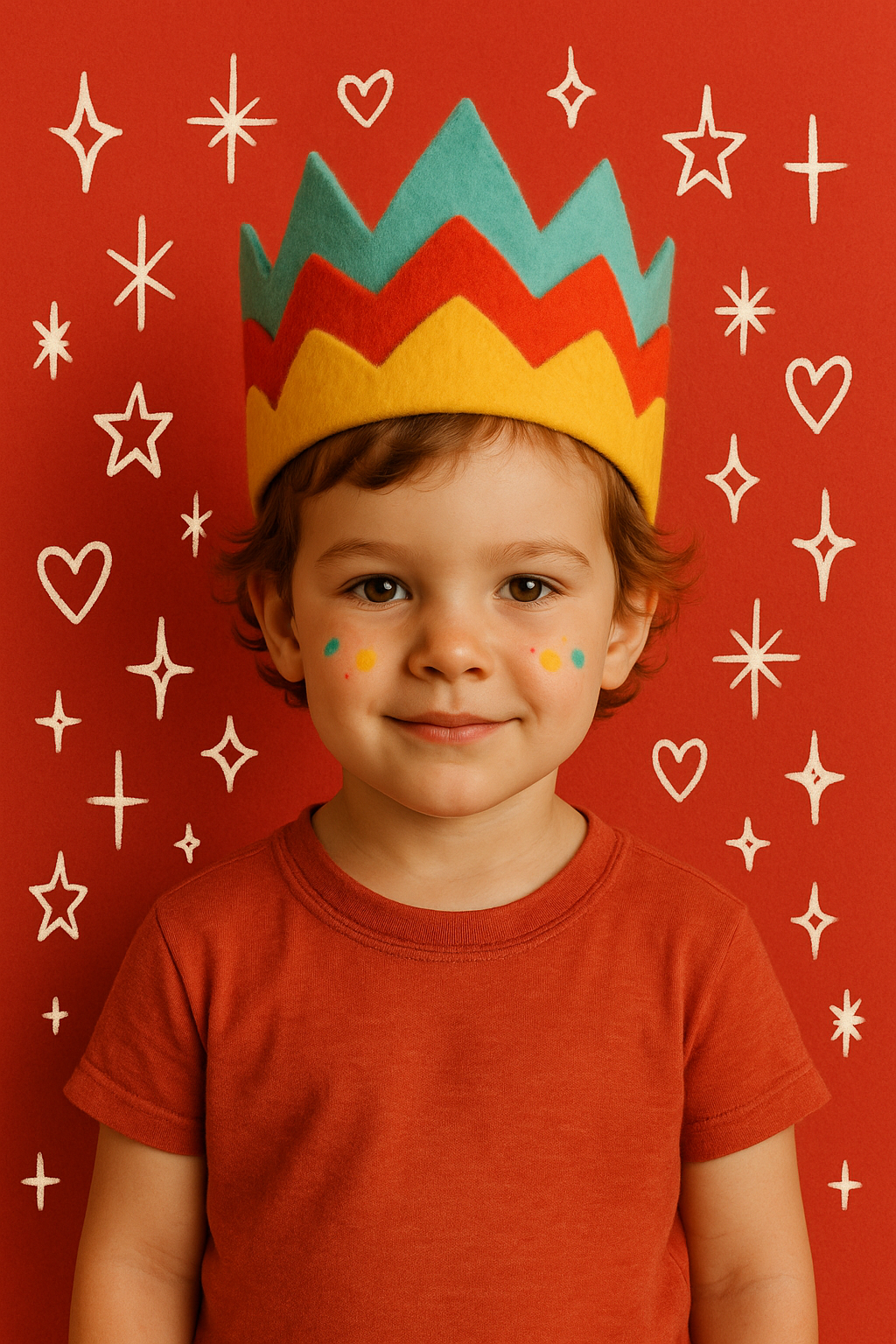 Happy child creating art